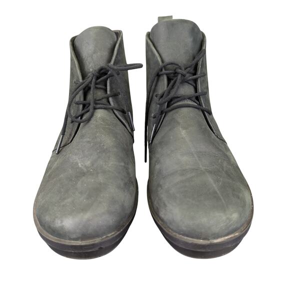 Ecco Skyler Chukka Boot Black Leather Wedge Heels Ankle Booties 40 Women 10-10.5 - Picture 3 of 8